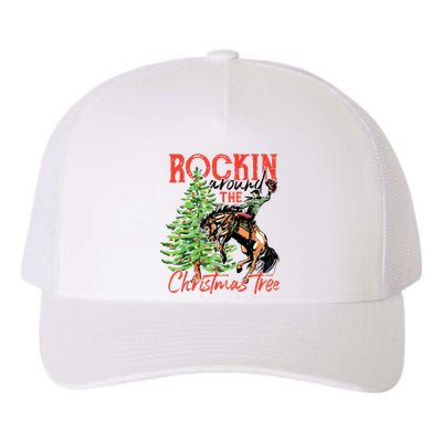 Rocking Around The Christmas Tree Christmas Cowboy Horse Yupoong Adult 5-Panel Trucker Hat