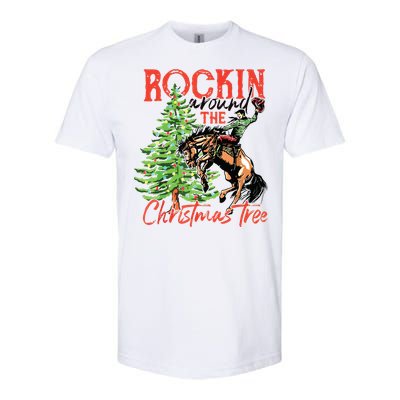 Rocking Around The Christmas Tree Christmas Cowboy Horse Softstyle CVC T-Shirt