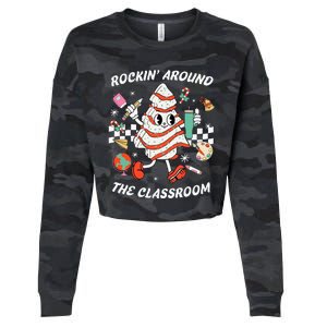 Rockin Around The Classroom Teacher Cropped Pullover Crew