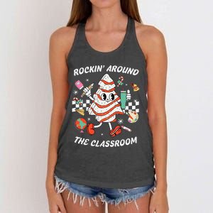 Rockin Around The Classroom Teacher Women's Knotted Racerback Tank