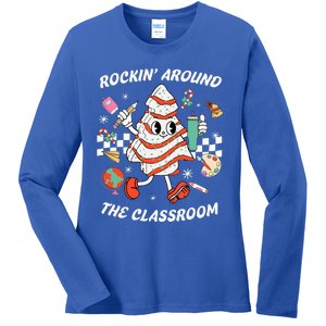 Rockin Around The Classroom Teacher Ladies Long Sleeve Shirt