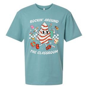 Rockin Around The Classroom Teacher Sueded Cloud Jersey T-Shirt