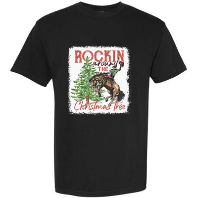 Rocking Around The Christmas Tree Cowboy Horse Garment-Dyed Heavyweight T-Shirt