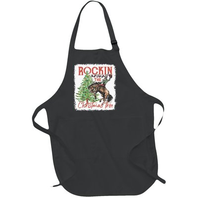 Rocking Around The Christmas Tree Cowboy Horse Full-Length Apron With Pockets