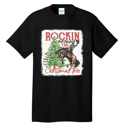 Rocking Around The Christmas Tree Cowboy Horse Tall T-Shirt