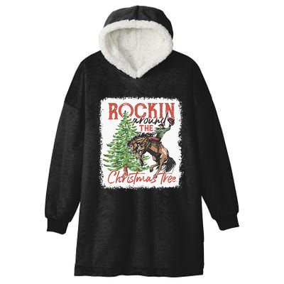 Rocking Around The Christmas Tree Cowboy Horse Hooded Wearable Blanket