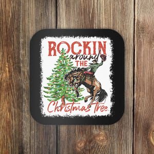 Rocking Around The Christmas Tree Cowboy Horse Coaster