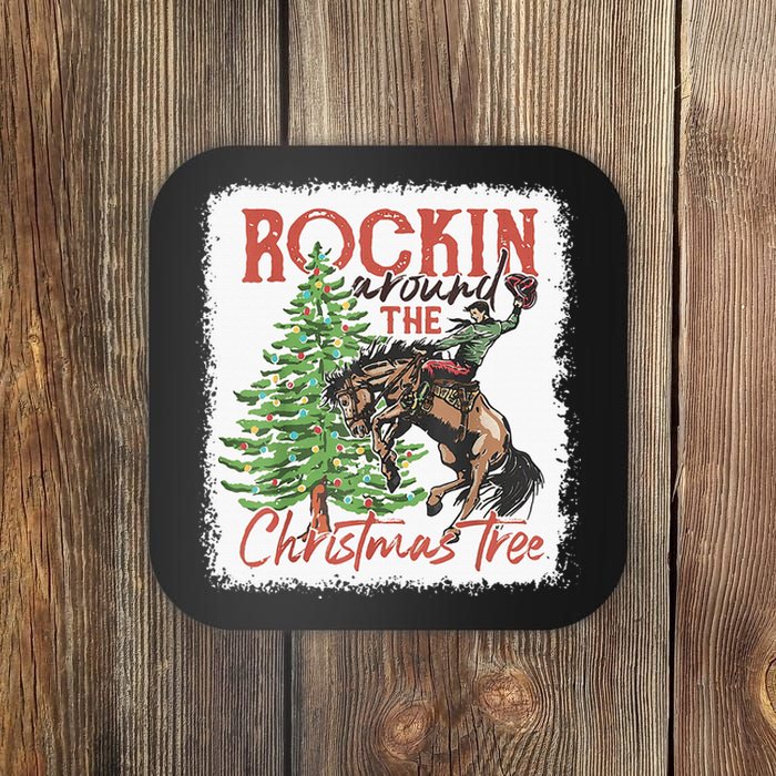 Rocking Around The Christmas Tree Cowboy Horse Coaster