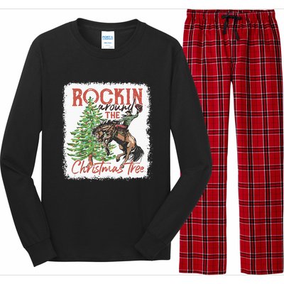 Rocking Around The Christmas Tree Cowboy Horse Long Sleeve Pajama Set