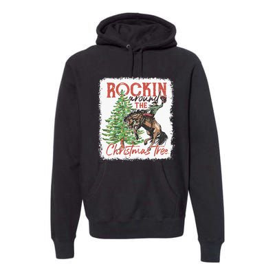 Rocking Around The Christmas Tree Cowboy Horse Premium Hoodie