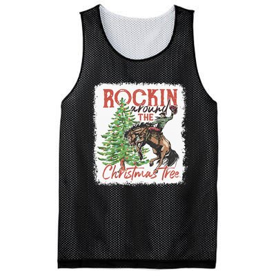 Rocking Around The Christmas Tree Cowboy Horse Mesh Reversible Basketball Jersey Tank