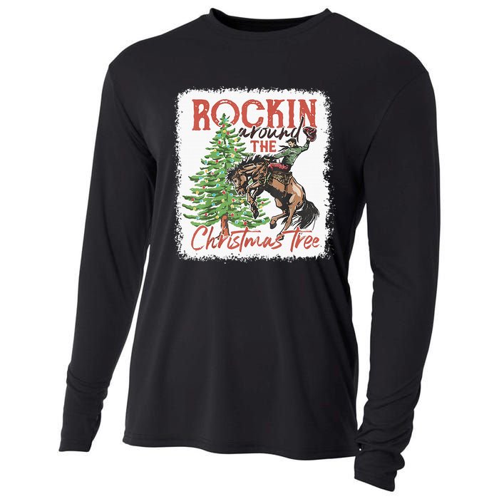 Rocking Around The Christmas Tree Cowboy Horse Cooling Performance Long Sleeve Crew