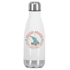 Rockin Around The Christmas Tree Funny Gift Stainless Steel Insulated Water Bottle