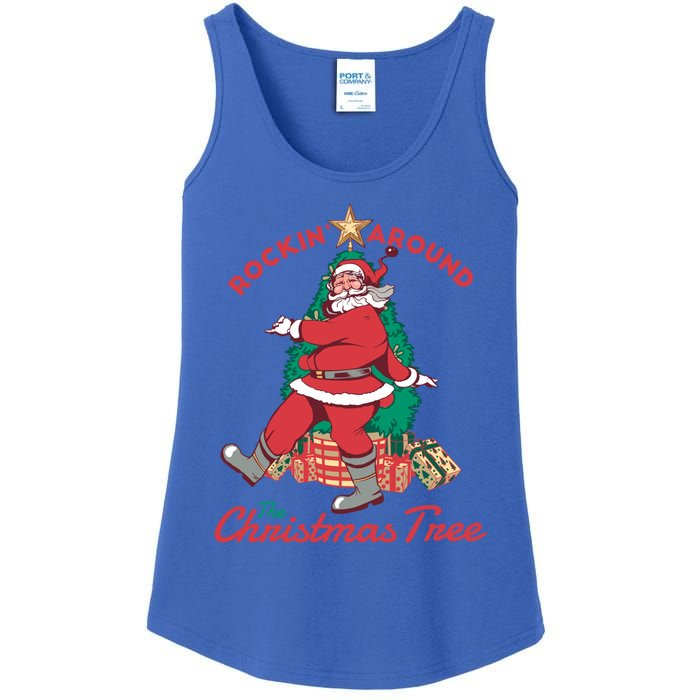 Rockin Around The Christmas Tree Vintage Christmas Gift Ladies Essential Tank