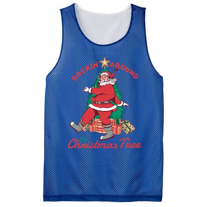 Rockin Around The Christmas Tree Vintage Christmas Gift Mesh Reversible Basketball Jersey Tank