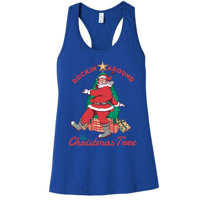 Rockin Around The Christmas Tree Vintage Christmas Gift Women's Racerback Tank