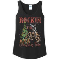 Rockin' Around The Christmas Tree Cowboy Santa Ride Horse Ladies Essential Tank