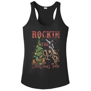 Rockin' Around The Christmas Tree Cowboy Santa Ride Horse Ladies PosiCharge Competitor Racerback Tank