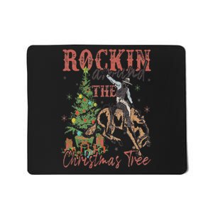 Rockin' Around The Christmas Tree Cowboy Santa Ride Horse Mousepad