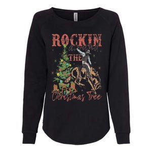 Rockin' Around The Christmas Tree Cowboy Santa Ride Horse Womens California Wash Sweatshirt