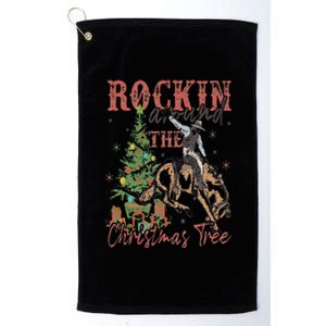 Rockin' Around The Christmas Tree Cowboy Santa Ride Horse Platinum Collection Golf Towel