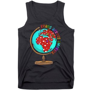 Reads Across That America Reading Lover Teacher Reader Tank Top