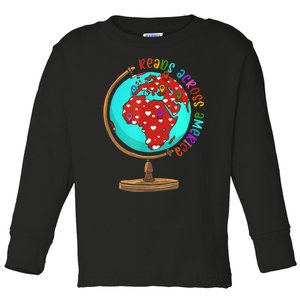 Reads Across That America Reading Lover Teacher Reader Toddler Long Sleeve Shirt