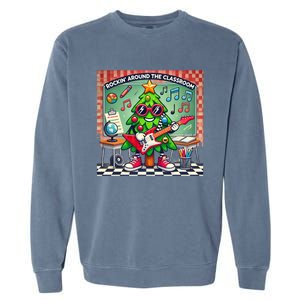 Rockin Around The Classroom Fun Christmas Tree For Teachers Gift Garment-Dyed Sweatshirt