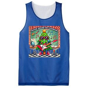 Rockin Around The Classroom Fun Christmas Tree For Teachers Gift Mesh Reversible Basketball Jersey Tank