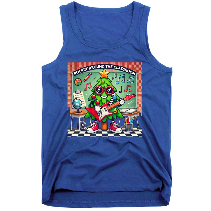 Rockin Around The Classroom Fun Christmas Tree For Teachers Gift Tank Top