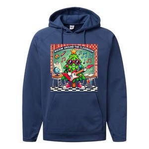 Rockin Around The Classroom Fun Christmas Tree For Teachers Gift Performance Fleece Hoodie