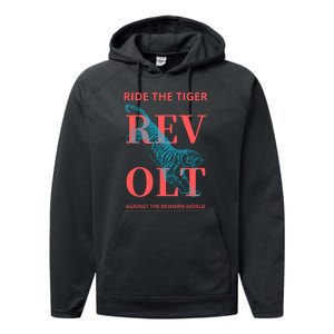 Revolt Against The Modern World Ride The Tiger Julius Evola Performance Fleece Hoodie