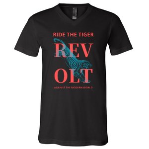 Revolt Against The Modern World Ride The Tiger Julius Evola V-Neck T-Shirt