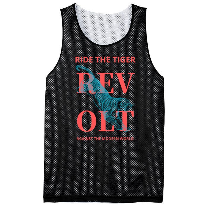 Revolt Against The Modern World Ride The Tiger Julius Evola Mesh Reversible Basketball Jersey Tank