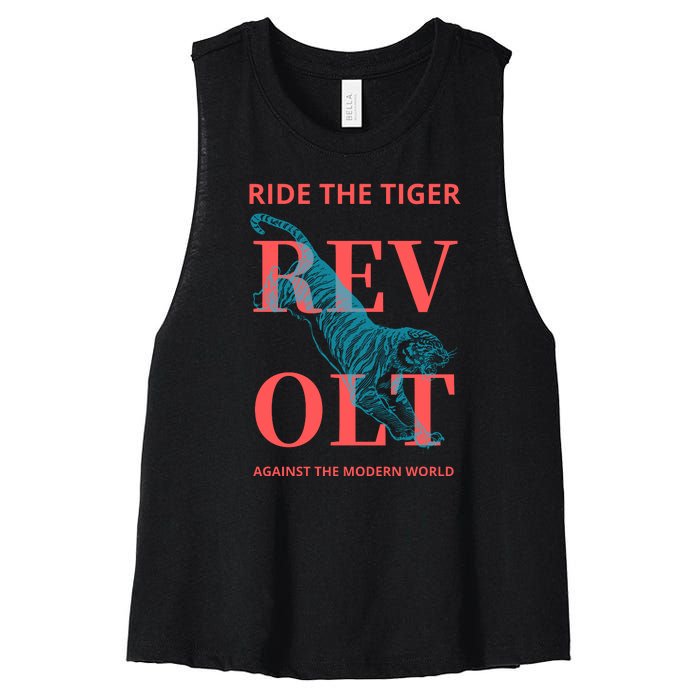 Revolt Against The Modern World Ride The Tiger Julius Evola Women's Racerback Cropped Tank