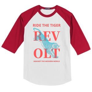 Revolt Against The Modern World Ride The Tiger Julius Evola Kids Colorblock Raglan Jersey