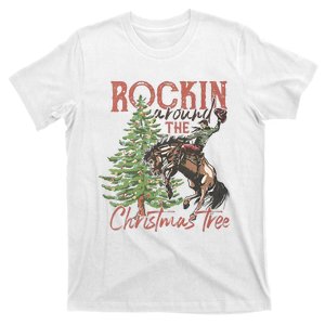 Rocking Around The Christmas Tree Bucking Horse Holiday T-Shirt