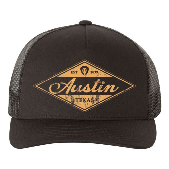 Retro Austin Texas Vintage Guitar Graphic Music Souvenir Yupoong Adult 5-Panel Trucker Hat