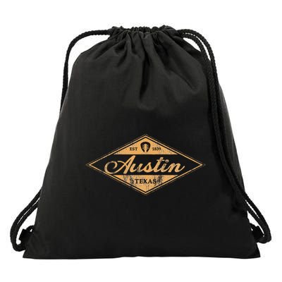 Retro Austin Texas Vintage Guitar Graphic Music Souvenir Drawstring Bag
