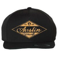 Retro Austin Texas Vintage Guitar Graphic Music Souvenir Wool Snapback Cap