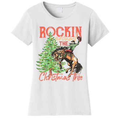 Rocking Around The Christmas Tree Christmas Cow Horse Women's T-Shirt