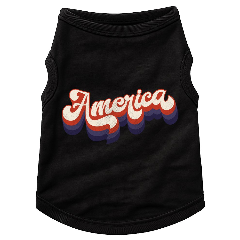 Retro America USA Vintage 4th Of July Doggie Tank