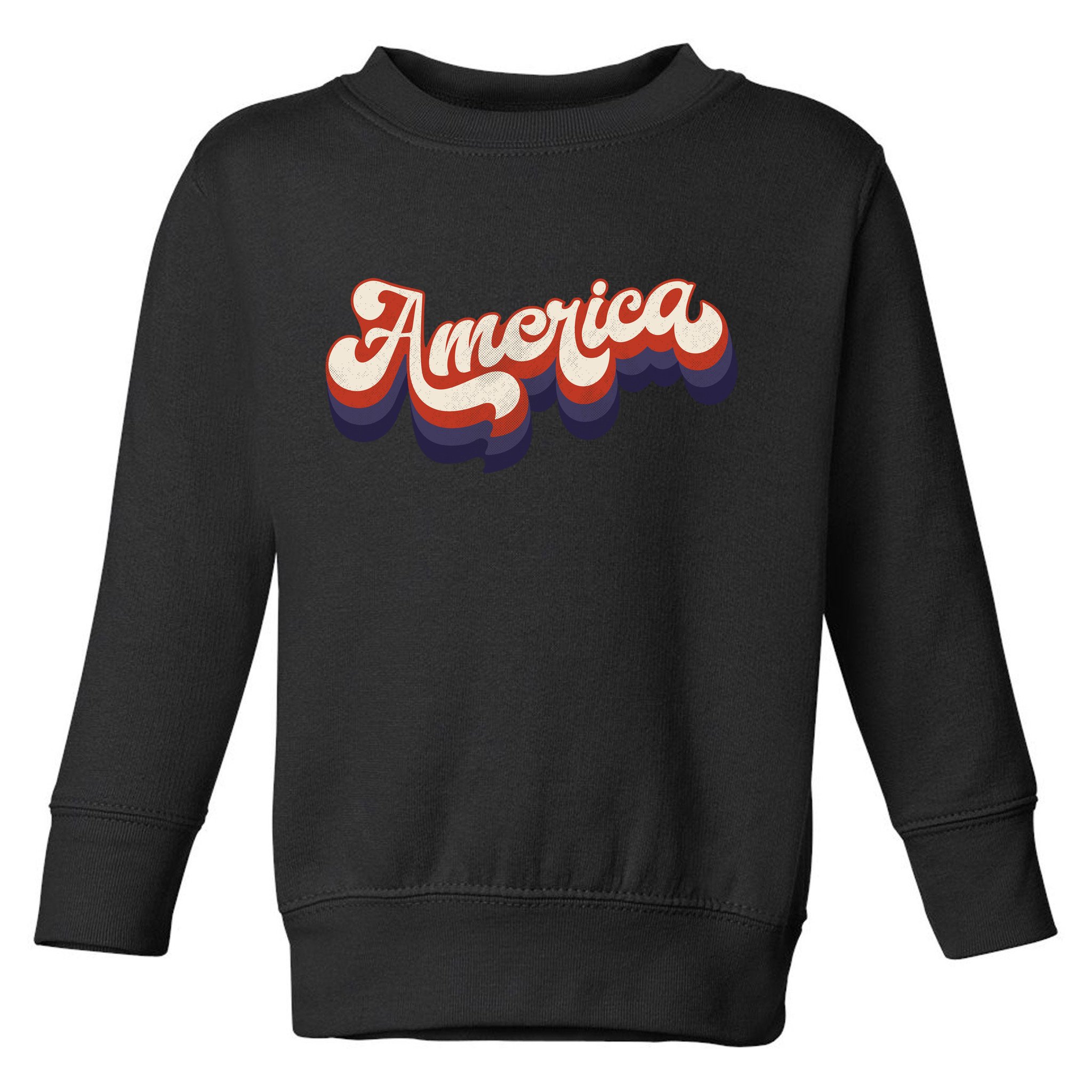 Retro America USA Vintage 4th Of July Toddler Sweatshirt