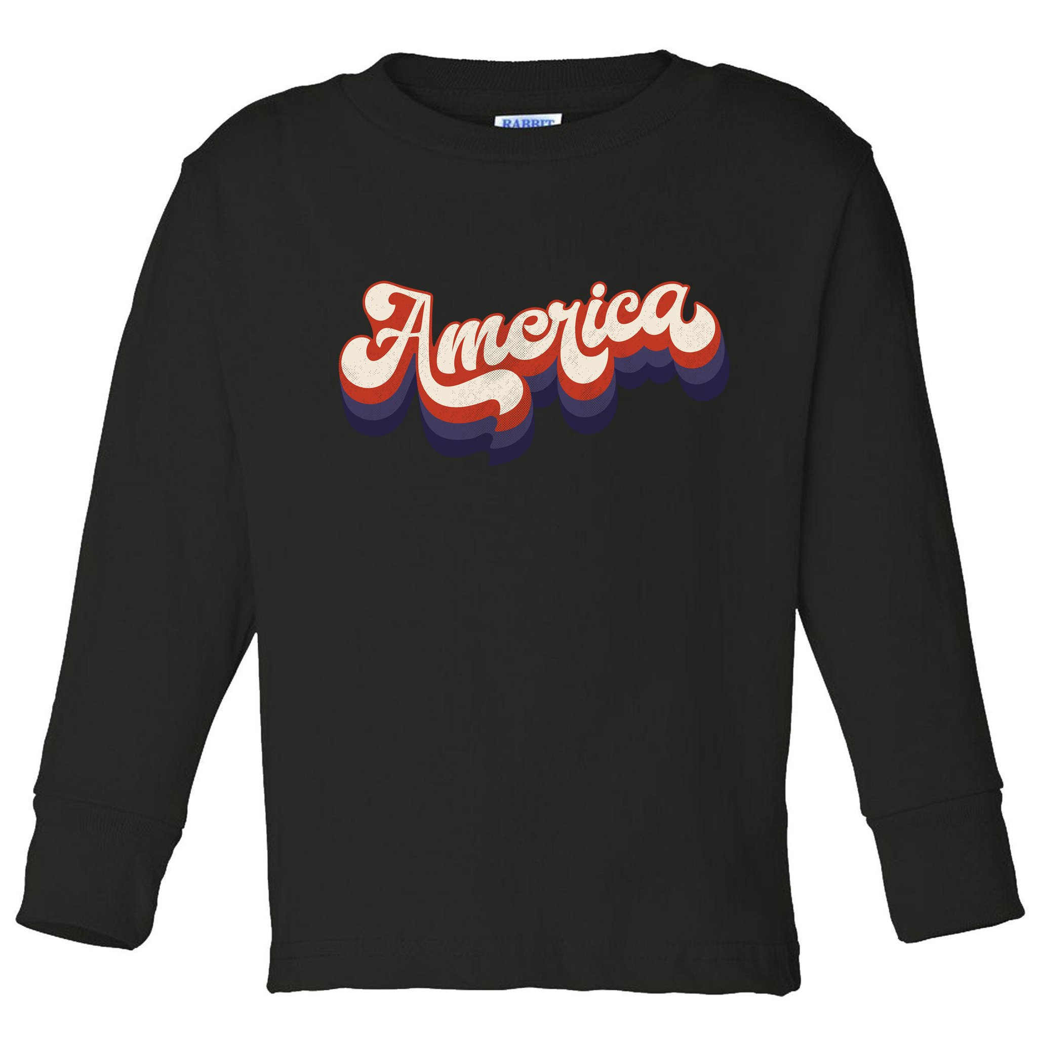 Retro America USA Vintage 4th Of July Toddler Long Sleeve Shirt