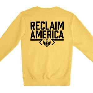 Reclaim America USA Eagle Republican Conservative (On Back) Premium Crewneck Sweatshirt