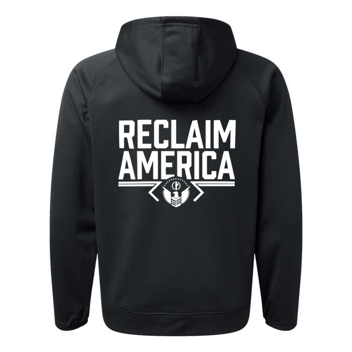 Reclaim America USA Eagle Republican Conservative (On Back) Performance Fleece Hoodie