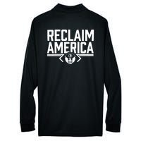 Reclaim America USA Eagle Republican Conservative (On Back) Performance Long Sleeve Polo