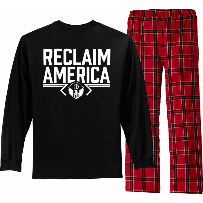 Reclaim America USA Eagle Republican Conservative (On Back) Long Sleeve Pajama Set