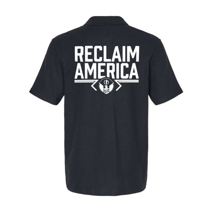 Reclaim America USA Eagle Republican Conservative (On Back) Softstyle Adult Sport Polo