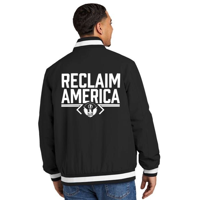 Reclaim America USA Eagle Republican Conservative (On Back) Insulated Varsity Jacket